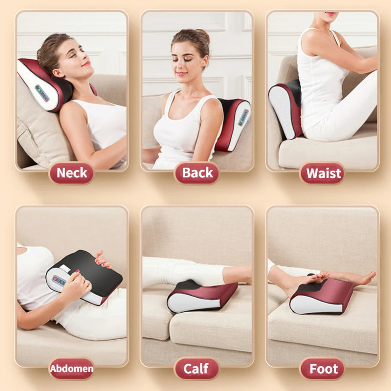 Back Massager Shiatsu Neck Massager with Heat Electric Back Massager for Shoulder Back Leg Deep Tissue Kneading Massage