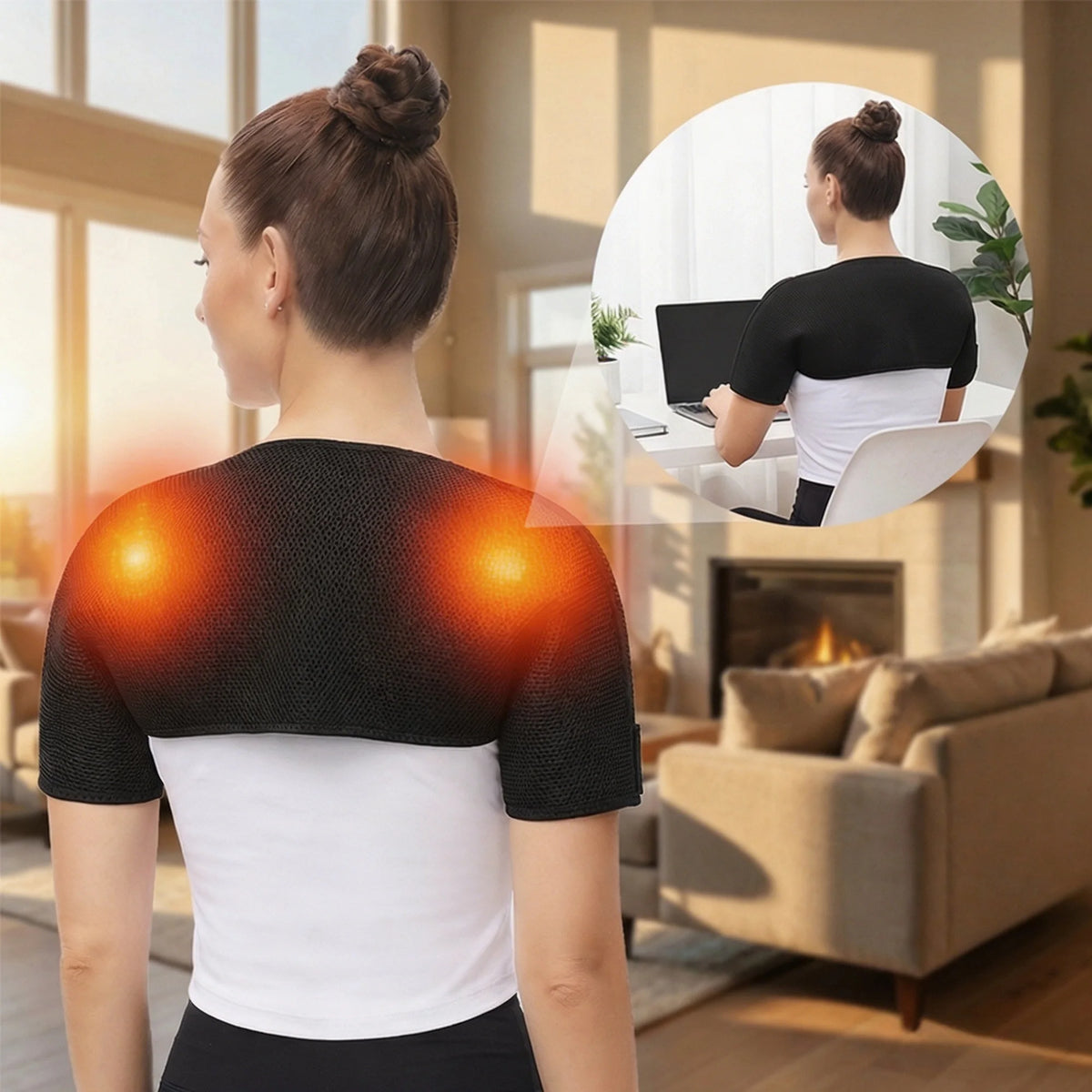 Electric Heated Shoulder Heated Dual Shoulder Massager and Wrap Brace