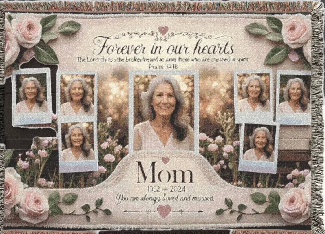 Mom Memoria Photol Blanket (100% Cotton)