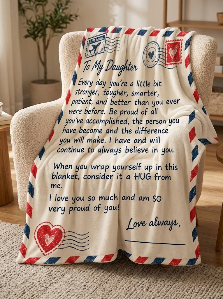 To My Daughter Inspirational Plush Fleece Blanket – Encouragement Gift from Mom